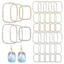 CHGCRAFT 36Pcs 6 Styles Alloy Open Back Bezel Pendants, For DIY UV Resin, Epoxy Resin, Pressed Flower Jewelry,  Rectangle, Platinum & Light Gold, 20.5~46x17~32.5x1.5~2mm, Hole: 0.9~1.6mm, 6pcs/style(FIND-CA0008-63)