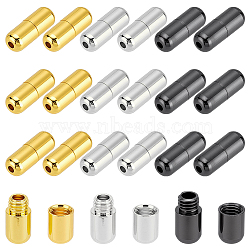 60Pcs 3 Colors Brass Capsule Shoelace Buckles, No Tie Shoe Accessories, Mixed Color, 16x6mm, Hole: 2mm, 20pcs/color(FIND-PH0026-19B)