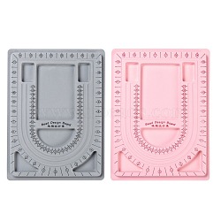 Plastic Flocked Bead Design Boards, for Necklace Design, Rectangle 9.33x12.99x5.12 inch, Mixed Color(ODIS-G003-M)