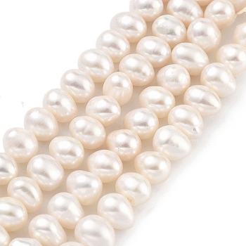 Natural Cultured Freshwater Pearl Beads Strands, Potato, Old Lace, 6~7mm, Hole: 0.6mm, about 29pcs/strand, 6.69 inch(17cm)