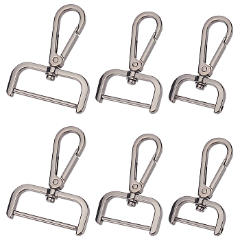 WADORN 6Pcs 3 Styles Alloy Swivel Lobster Claw Clasps, with Iron Screws Swivel Snap Hook, for Bag Making, Gunmetal, 57.5~63.5x34.5~48.5x8mm, Hole: 27~27.5x11.5mm, 2pcs/style