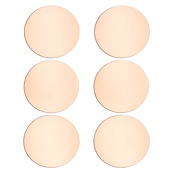 3 Sets 3 Style Copper Sheets, Flat Round, PeachPuff, 60x0.4~1mm, 2pcs/set, 1 set/style