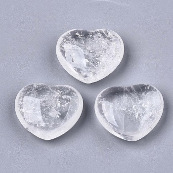 Natural Quartz Crystal Heart Love Stone, Pocket Palm Stone for Reiki Balancing, 20x23x10mm