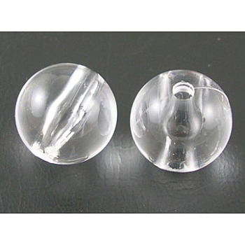 Transparent acrylic beads, Round, White, about 8mm in diameter, hole:1.5mm