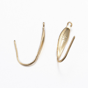 316 Surgical Stainless Steel Earring Hooks, with Vertical Loop, Golden, 20x4.5x1mm, Hole: 1.5mm, pin: 0.8mm