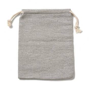 Rectangle Cloth Packing Pouches, Drawstring Bags, Dark Gray, 16x12.85x0.45cm