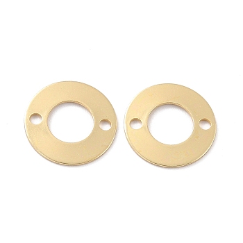 Eco-Friendly Brass Links Connectors, Cadmium Free & Lead Free, Ring, Real 18K Gold Plated, 12x0.8mm, Hole: 1.5mm