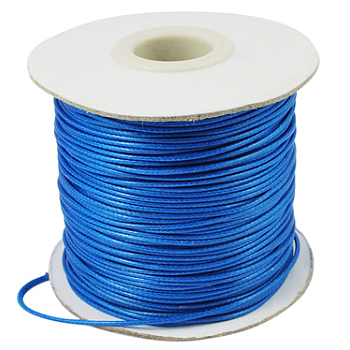 Korean Waxed Polyester Cord, Bead Cord, Dodger Blue, 1.2mm, about 185yards/roll