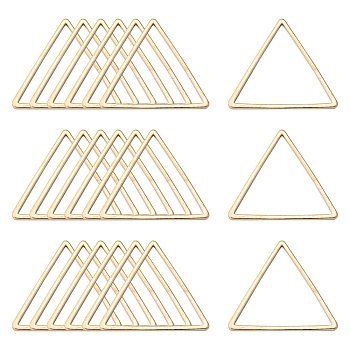Brass Linking Rings, Triangle, Light Gold, 21x23x1mm, about 1000pcs/bag