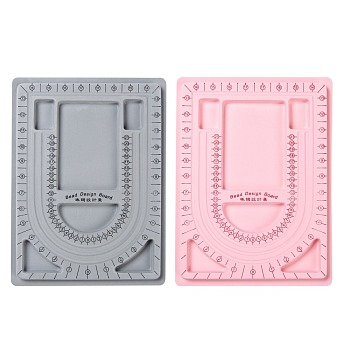 Plastic Flocked Bead Design Boards, for Necklace Design, Rectangle 9.33x12.99x5.12 inch, Mixed Color