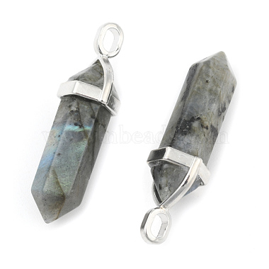 Natural Labradorite Double Terminated Pointed Pendants(G-F295-05N)-2