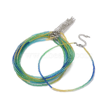 Royal Blue Rondelle Glass Necklaces