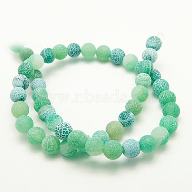 4mm Green Round Crackle Agate Beads