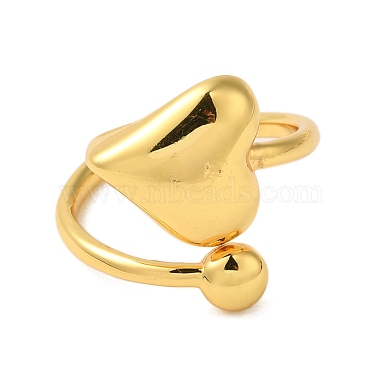 Heart Brass Finger Rings for Women(RJEW-A048-17G)-2