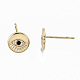 Brass Micro Pave Cubic Zirconia Stud Earrings(KK-S356-147G-NF)-3