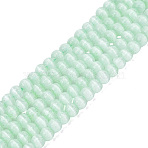 Glass Imitation Cat Eye Beads Strands, Round, Honeydew, 4~4.5mm, Hole: 1~1.2mm, about 110~112pcs/strand, 14.96~15.16 inch(38~38.5cm)(GLAA-N075-01A-01)