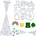 2 Styles Saint Patrick's Day Cutting Dies Stencils, for DIY Scrapbooking, Photo Album, Decorative Embossing Paper Card, Mixed Shapes, Stainless Steel Color, 79~150x51.5~86x0.8~1mm, 1pc/style(DIY-CP0012-02)