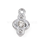 Alloy Rhinestone Tube Bails, Slider Charm, Platinum, 15x9x5.5mm, Hole: 1.4mm(FIND-B065-01P-01)