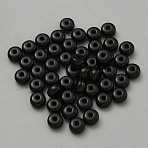 100Pcs Opaque Acrylic Beads, Rondelle, Black, 7x4mm, Hole: 2mm, 100pcs/set(SACR-WH20002-001K)