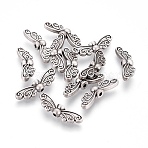 Alloy Beads, Wing, Lead Free & Nickel Free & Cadmium Free, Thailand Sterling Silver Plated, 7x22x4mm, Hole: 1.5mm(TIBEB-Q067-28TAS-NR)