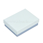 Paper Jewelry Display Boxes, Jewelry Set Cases for Rings Earrings Necklaces Bracelets Storage, with Sponge Inside, Rectangle, Azure, 9.3x7.15x2.8cm(CON-K015-02C-01)