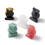 Mixed Gemstone Display Decorations, Home Decorations, Owl, 27x22x38mm(DJEW-G031-02)