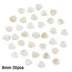 30Pcs Natural Freshwater Shell Beads, Heart, Seashell Color, 8x8x3mm, Hole: 0.8mm(SHEL-YW0001-18)