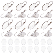 DIY Earring Making Kits, Including 304 Stainless Steel Leverback Earring Settings, Glass Cabochons, Stainless Steel Color, 80pcs/box(STAS-DC0007-43)