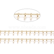 3.28 Feet Brass Handmade Curb Chains, with Charms, Long-Lasting Plated, Soldered, Real 18K Gold Plated, 1.5x1.2x0.3mm, 6x2x2mm(X-CHC-G006-12G)