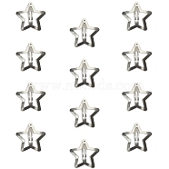 Metal Hollow Star Snap Hair Clips for Women Girls, Platinum, 40mm(PW-WG27F79-02)