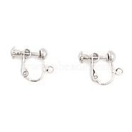 Brass Earring Findings, Platinum, 17x13.5x5mm, Hole: 1mm(KK-O146-01P)