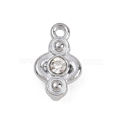 Alloy Rhinestone Tube Bails, Slider Charm, Platinum, 15x9x5.5mm, Hole: 1.4mm(FIND-B065-01P-01)
