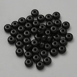 100Pcs Opaque Acrylic Beads, Rondelle, Black, 7x4mm, Hole: 2mm, 100pcs/set(SACR-WH20002-001K)