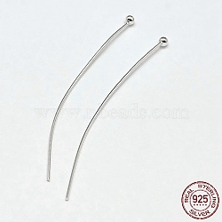 925 Sterling Silver Ball Head Pins, Silver, 35x0.5mm(24 Gauge), Ball: 1.8mm, about 183pcs/20g(STER-F018-03H)