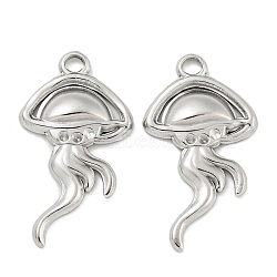 304 Stainless Steel Pendant Rhinestone Settings, Jellyfish Charm, Stainless Steel Color, 28.5x15.5x3mm, Hole: 2.5mm, Fit for 1.2mm rhinestone(STAS-K253-10P)