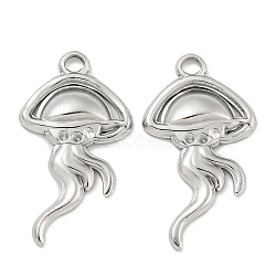 Non-Tarnish 304 Stainless Steel Pendant Rhinestone Settings, Jellyfish Charm, Stainless Steel Color, 28.5x15.5x3mm, Hole: 2.5mm, Fit for 1.2mm rhinestone(STAS-K253-10P)