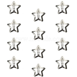 Metal Hollow Star Snap Hair Clips for Women Girls, Platinum, 40mm(PW-WG27F79-02)