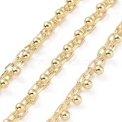 Rack Plating Brass Chains, Long-Lasting Plated, Soldered, with Spool, Lead Free & Cadmium Free, Round, Real 18K Gold Plated, Link: 3.5x4.5mm(CHC-F018-03G)