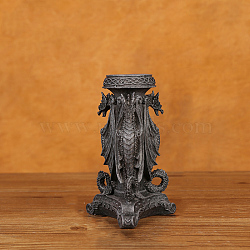 Halloween Theme Resin Candle Holder, Dragon, Dragon, 9.5x8.5x15cm(DARK-PW0001-093C)