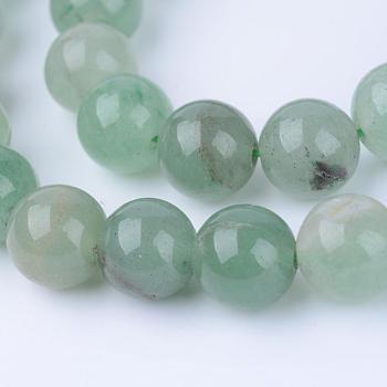 Natural Green Aventurine Beads Strands, Round, 6~6.5mm, Hole: 1mm, about 63pcs/strand, 15.5 inch
