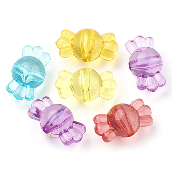 Transparent Acrylic Beads, Candy, Mixed Color, 16.5x9x9mm, Hole: 1.5mm, about 974pcs/500g