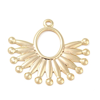 Rack Plating Brass Pendants, Sun, Real 18K Gold Plated, 23x25.5x1mm, Hole: 1.4mm