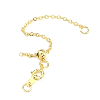 Brass Cable Chain Extender, Long-Lasting Plated, Rack Plating, Golden, 90mm