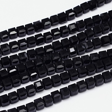 6mm Black Cube Glass Beads