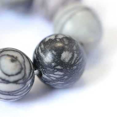 Natural Black Silk Stone/Netstone Round Bead Strands(X-G-E334-10mm-05)-4