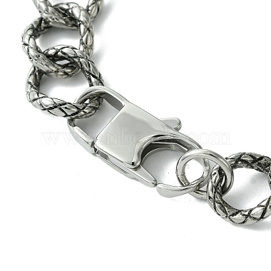 304 Stainless Steel Twisted Bracelets for Women Men(BJEW-C063-06AS)-3