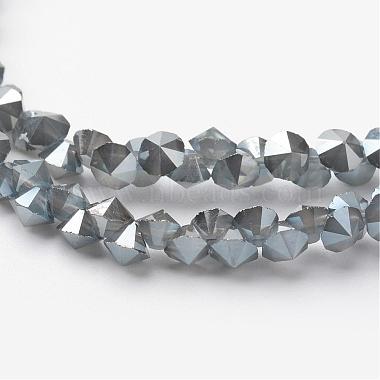 4mm LightSteelBlue Diamond Glass Beads