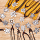 15Pcs 15 Styles Tortoise Resin Pendant Necklaces Set with Adjustable Cotton Cords(NJEW-AN0001-51A)-7