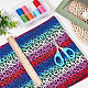 Leopard Print Rainbow Pattern Polycotton Fabric(DIY-WH0028-18B)-5