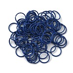 100Pcs Baking Paint Zinc Alloy Open Jump Rings, Round, Medium Blue, 16 Gauge, 12.2x1.2mm, Inner Diameter: 9.8mm(FIND-WH0032-85B-13)